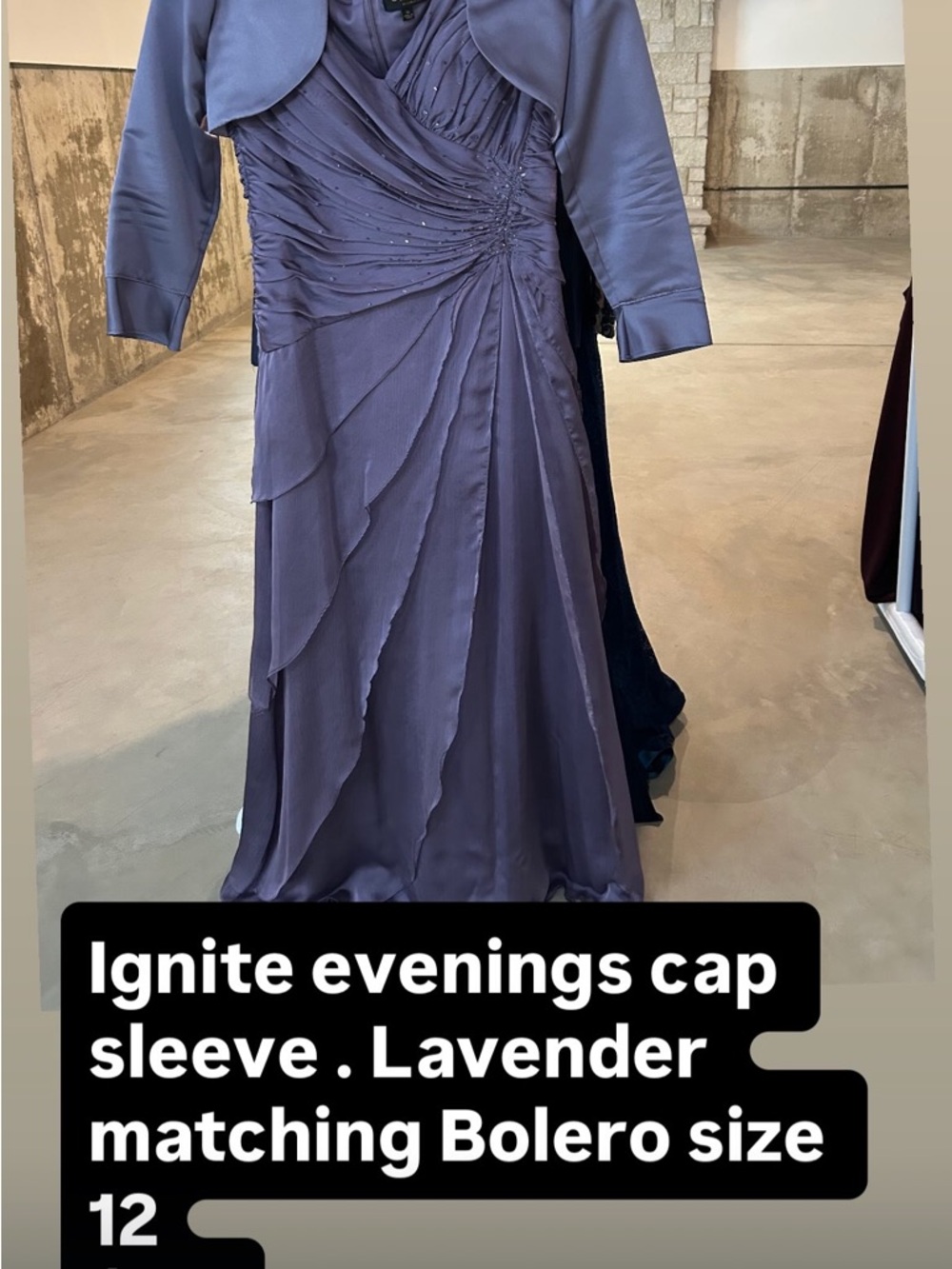 Ignite Evenings Lavender Maxi Dress with Matching Bolero